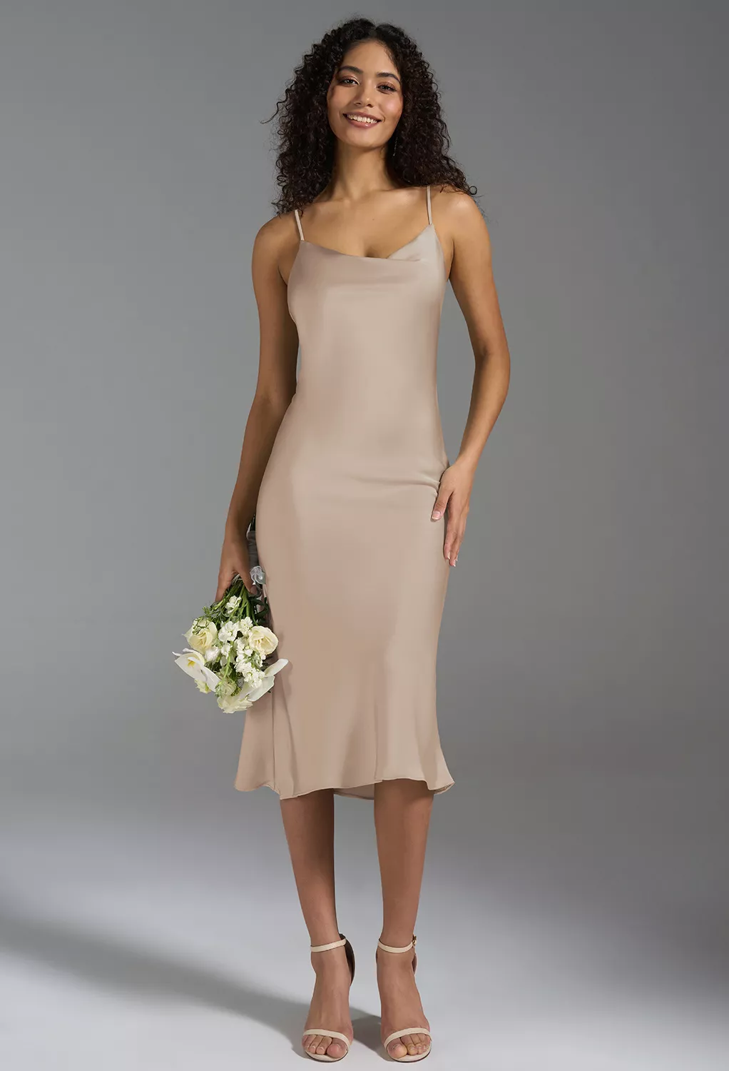 AW Alanna Taupe  Cocktail Wedding Guest Dresses